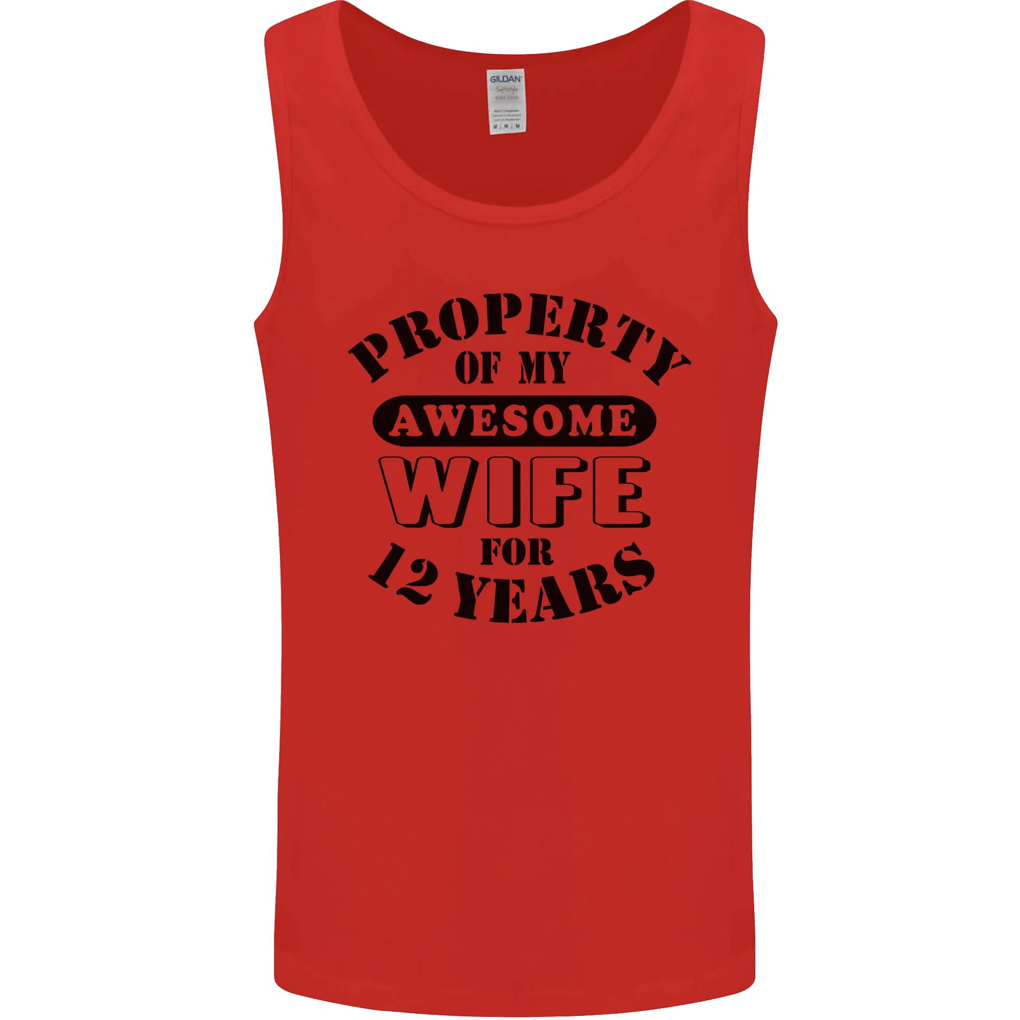 12th Wedding Anniversary 12 Year Funny Wife Mens Vest Tank Top