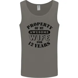 12th Wedding Anniversary 12 Year Funny Wife Mens Vest Tank Top