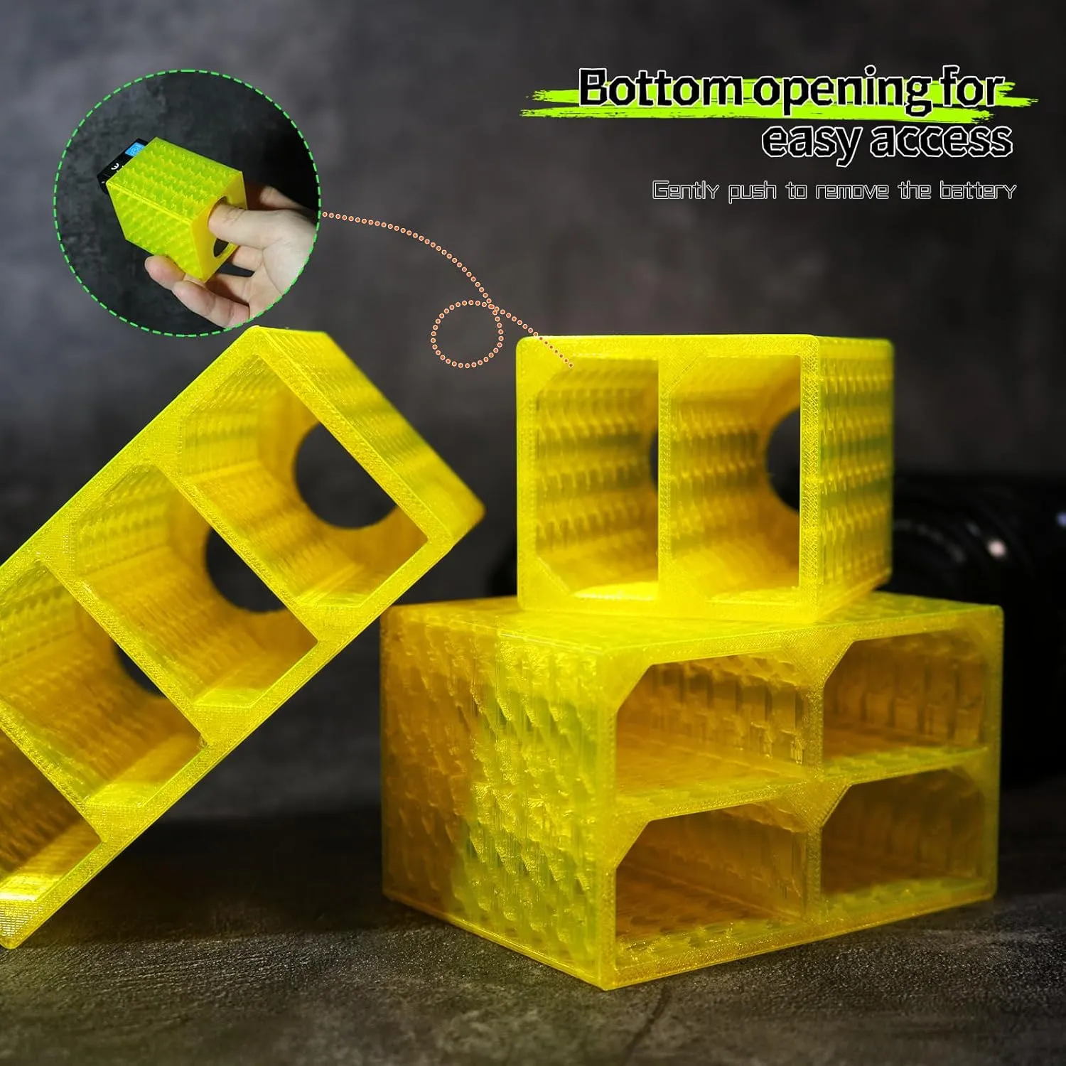 2PCS Camera Battery Storage Soft Case with 2 Warehouses for Canon LP-E6/LP-E6N/LP-E6NH Camera Battery Protective Pack Case Holder (Yellow,Double warehouse)