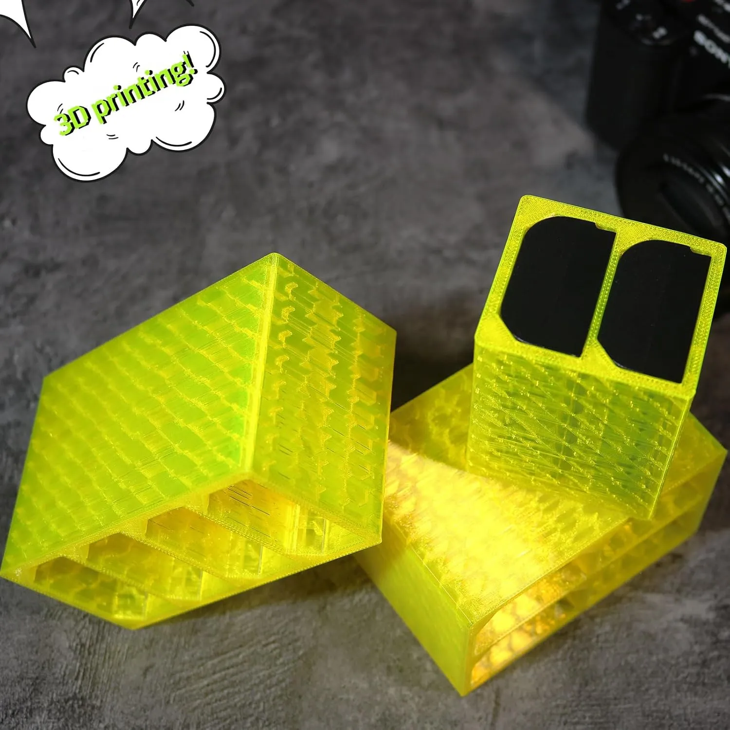 2PCS Camera Battery Storage Soft Case with 2 Warehouses for Canon LP-E6/LP-E6N/LP-E6NH Camera Battery Protective Pack Case Holder (Yellow,Double warehouse)