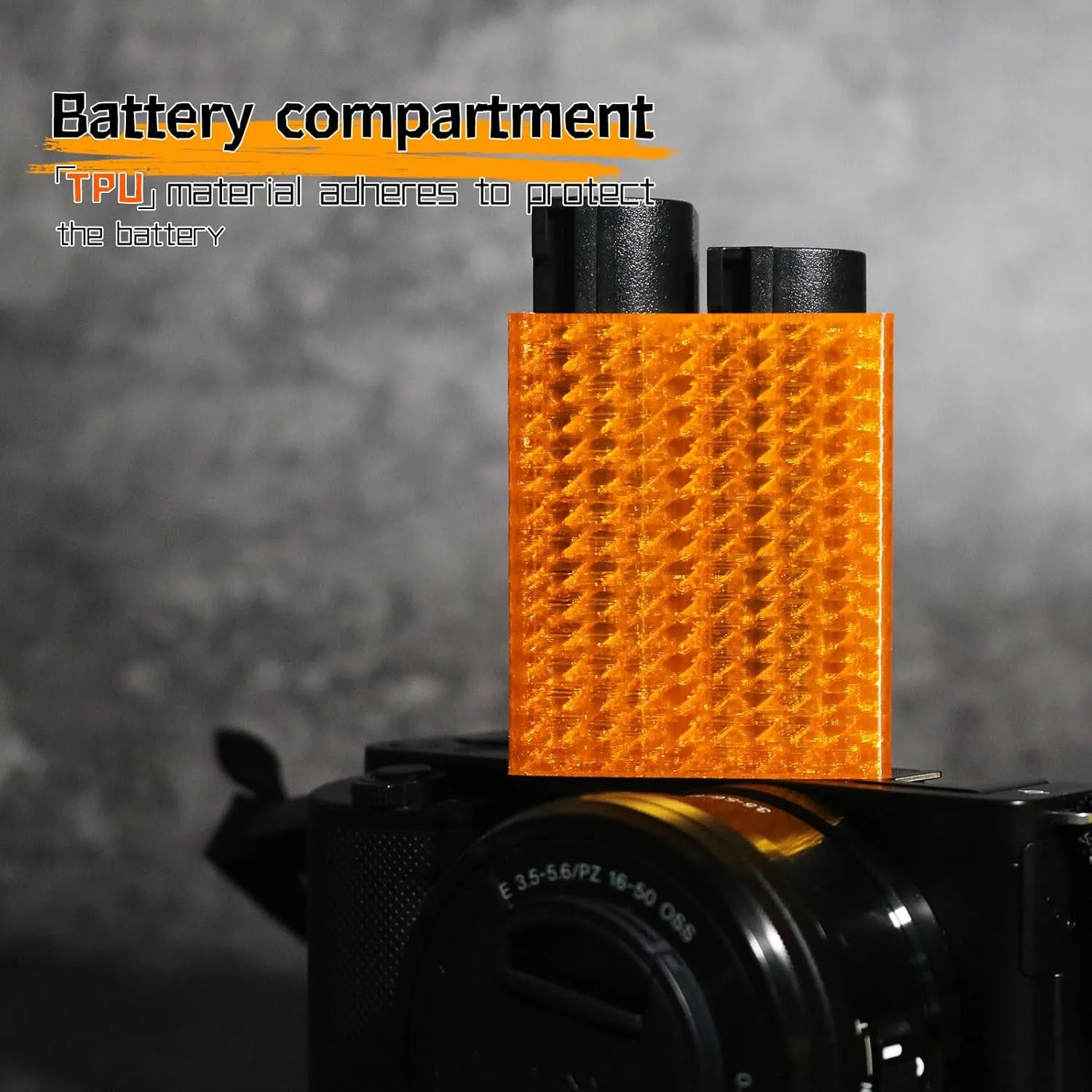 2PCS Camera Battery Storage Soft Case with 4 Warehouses for Canon LP-E6/LP-E6N/LP-E6NH Camera Battery Protective Pack Case Holder (Orange,Four Warehouses)
