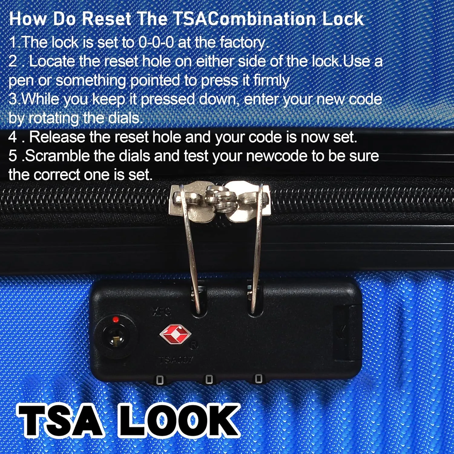 3 Piece Luggage Set with TSA Lock ABS, Durable Hard Shell Luggage Set, Lightweight Suitcase with Hooks, Spinner Wheels Cross Stripe Luggage Sets 20in/24in/28in,Blue