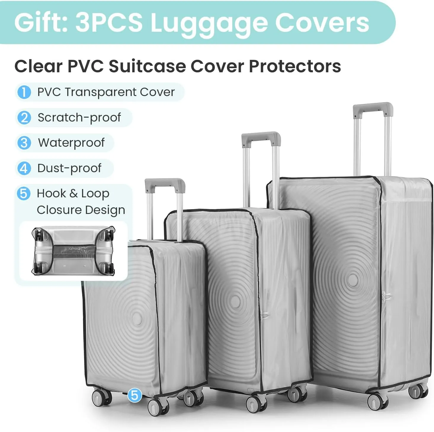 3 Piece Luggage Sets with Front Pocket (20/24/28), Lightweight Hard Shell Suitcase Set,Expandable Carry On Luggage Set with Double Spinner Wheels,TSA Lock,Travel Rolling Suitcase for Women Men