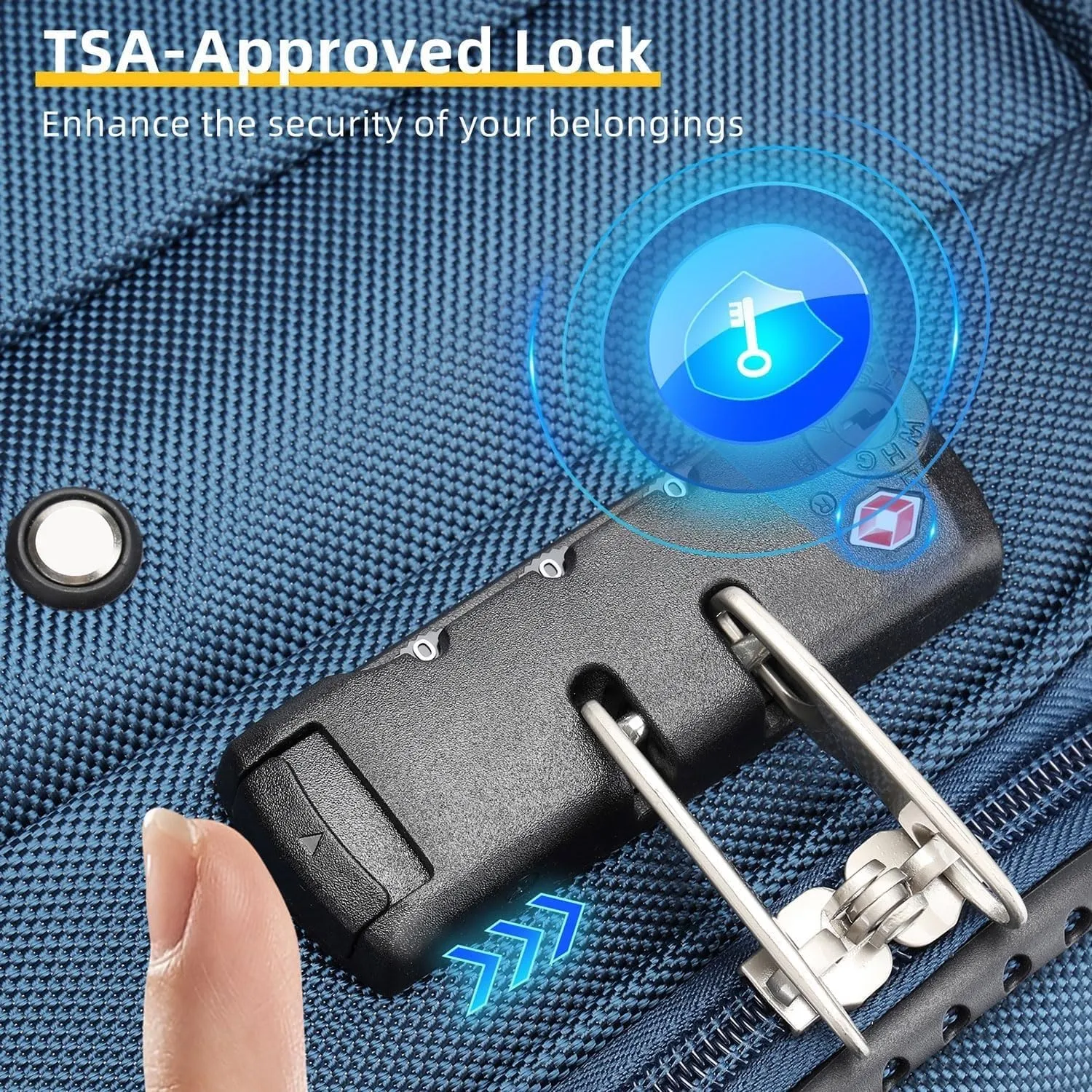 5 Piece Softside Expandable Luggage Set with Spinner Wheels and TSA Lock(Blue)