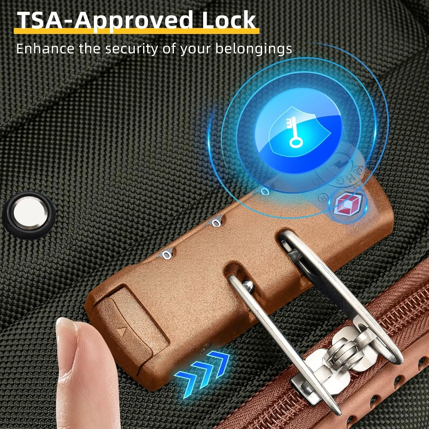 5 Piece Softside Expandable Luggage Set with Spinner Wheels and TSA Lock(Brown Green)