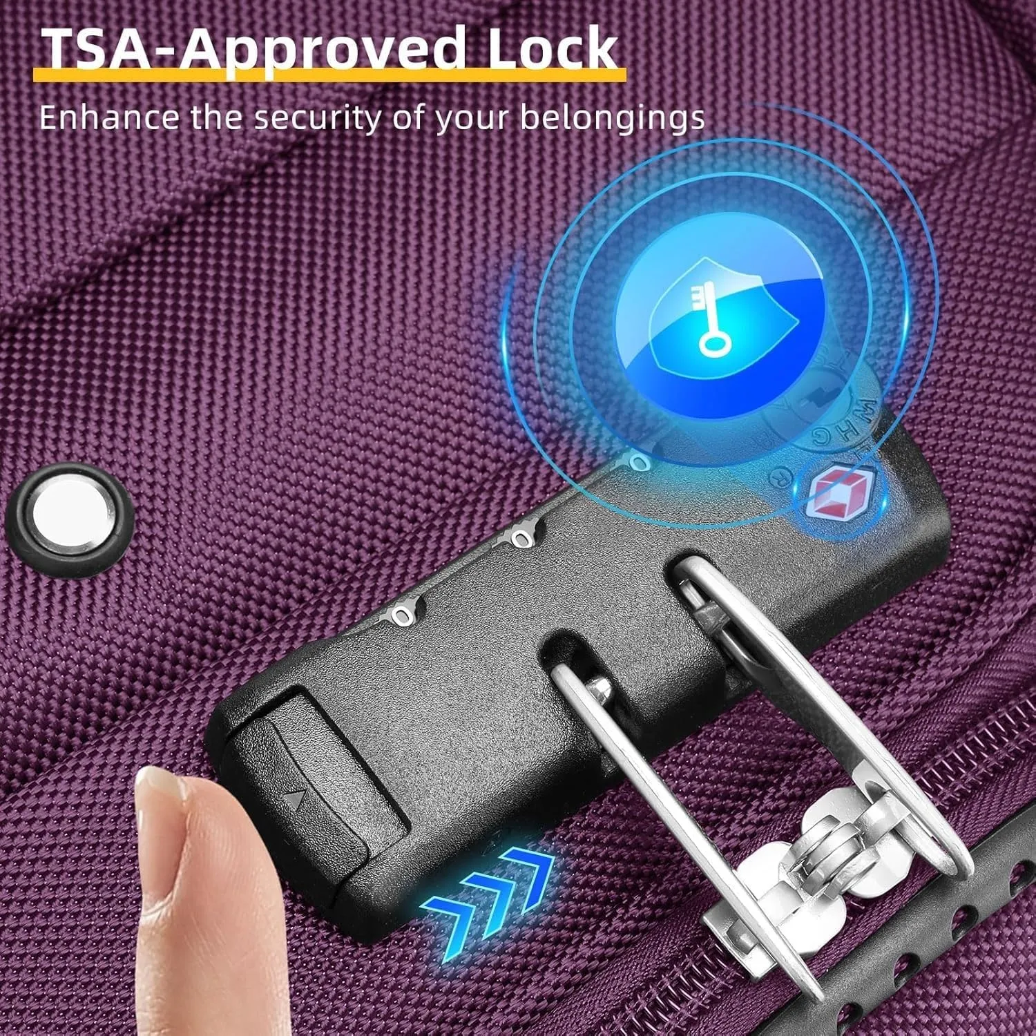 5 Piece Softside Expandable Luggage Set with Spinner Wheels and TSA Lock(Purple)