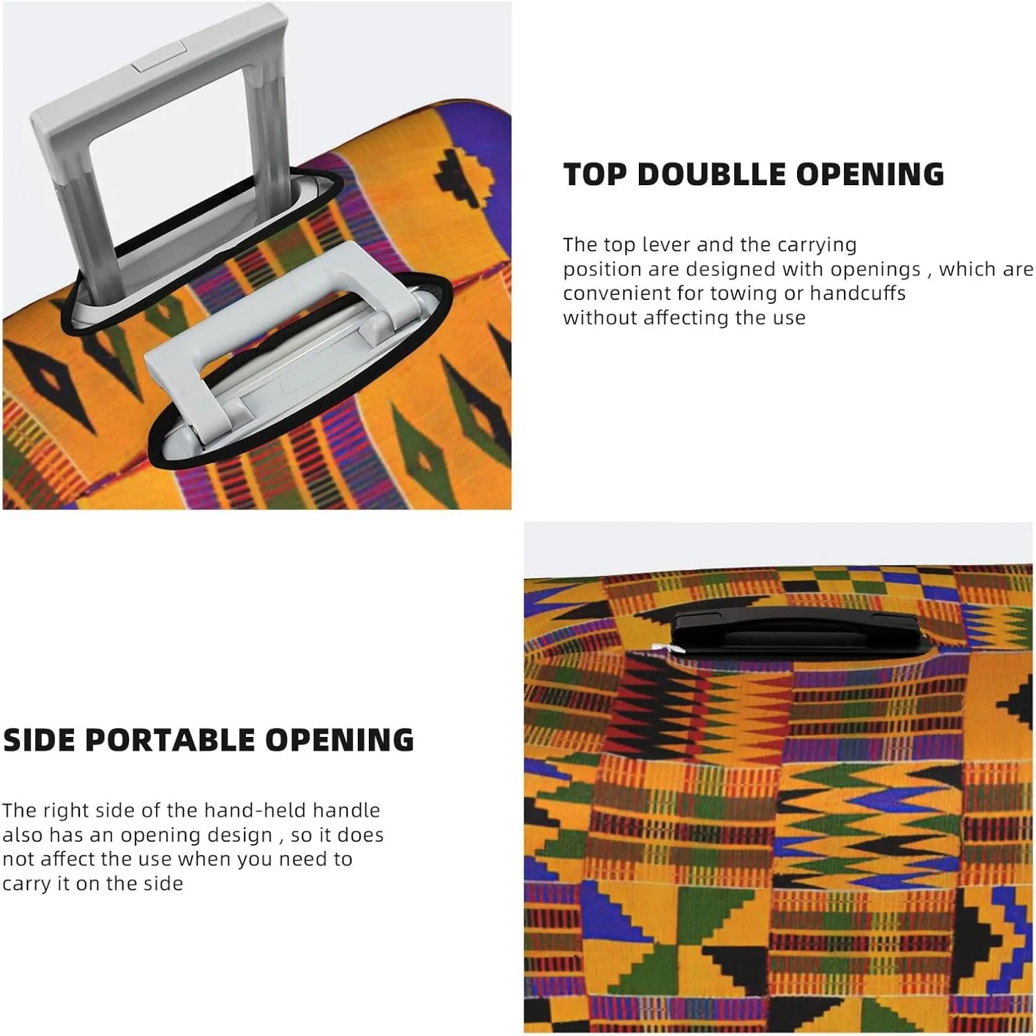 African Ethnic Pattern Print Luggage Cover Washable Suitcase Anti-Scratch Suitcase Cover Protective Cover Fits 18-32 Inch