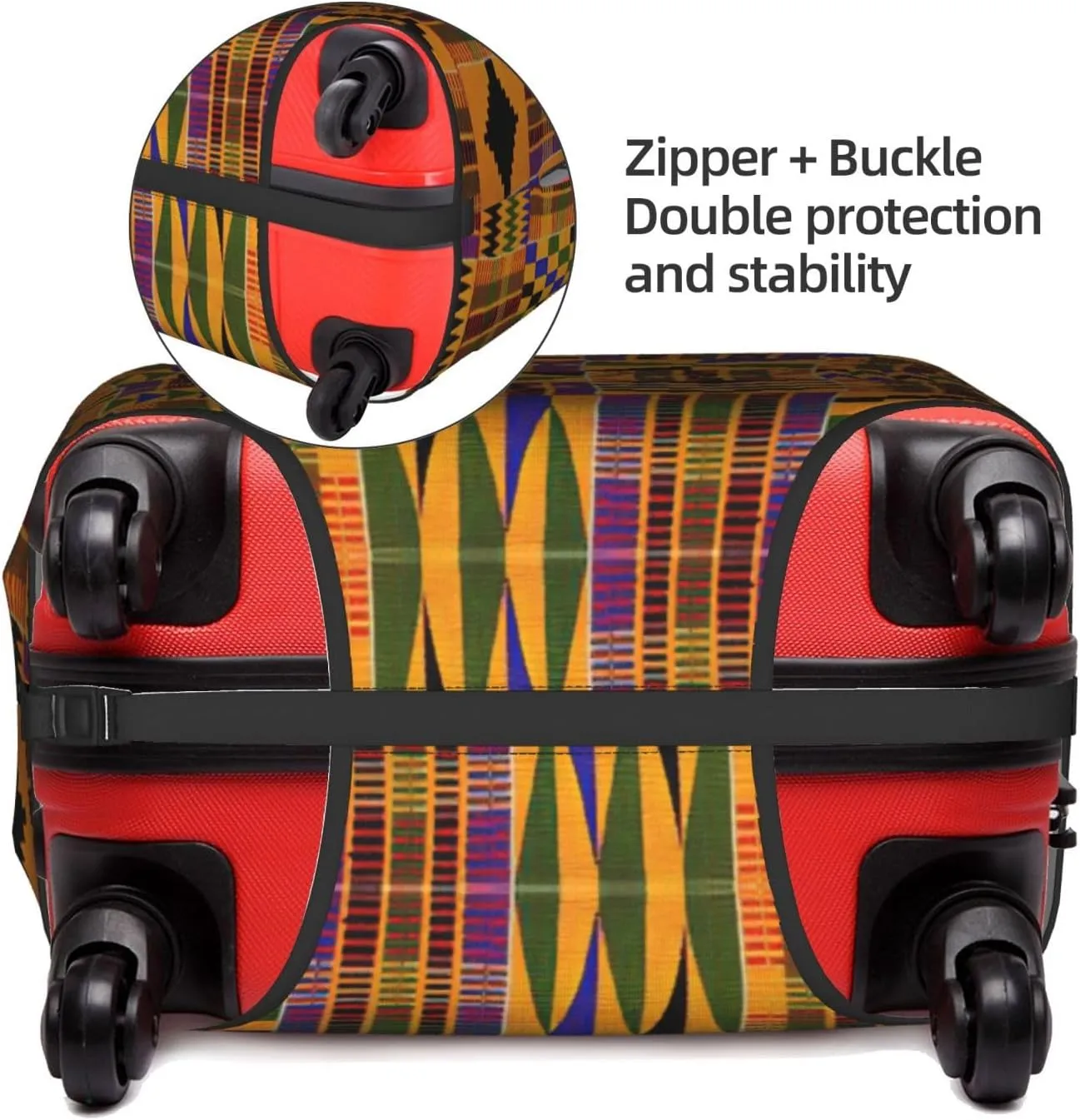 African Ethnic Pattern Print Luggage Cover Washable Suitcase Anti-Scratch Suitcase Cover Protective Cover Fits 18-32 Inch
