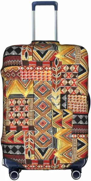 African Textile Patchwork Print Luggage Cover Washable Suitcase Anti-Scratch Suitcase Cover Protective Cover Fits 18-32 Inch