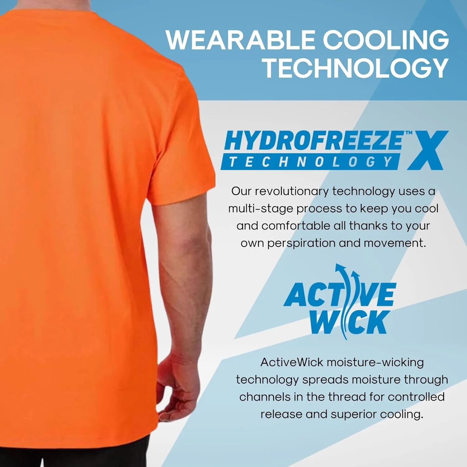 Arctic Cool Mens Crew Neck Instant Cooling Pocket Workwear Moisture Wicking Performance UPF 50  Short Sleeve Shirt