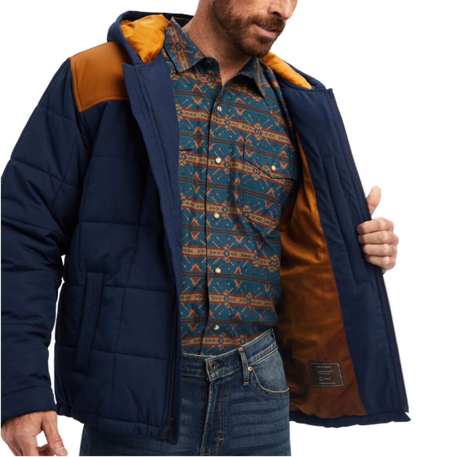 Ariat® Men's Crius Hooded Insulated Navy Jacket 10041648