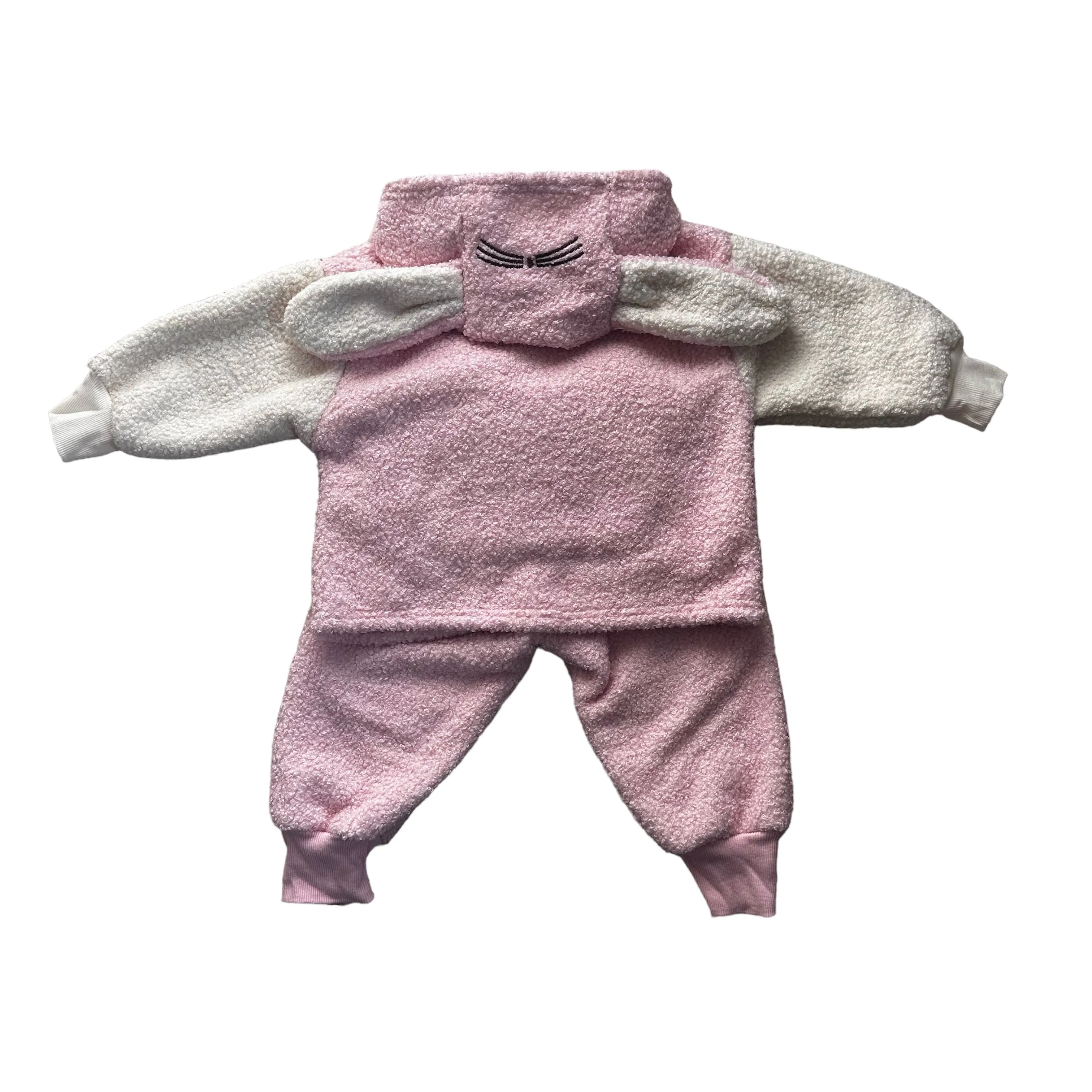 Baby Bunny Fleece Hooded Sweater   Pants Pink