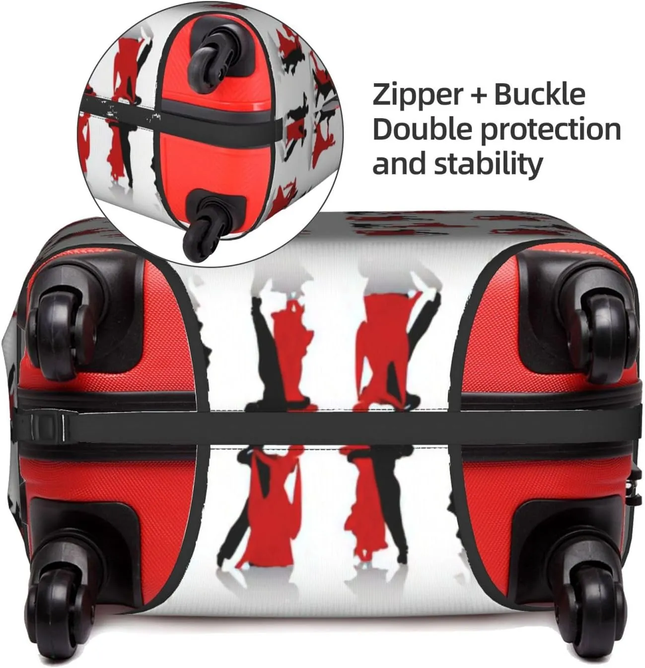 Ballroom Dance Print Luggage Cover Washable Suitcase Anti-Scratch Suitcase Cover Protective Cover Fits 18-32 Inch