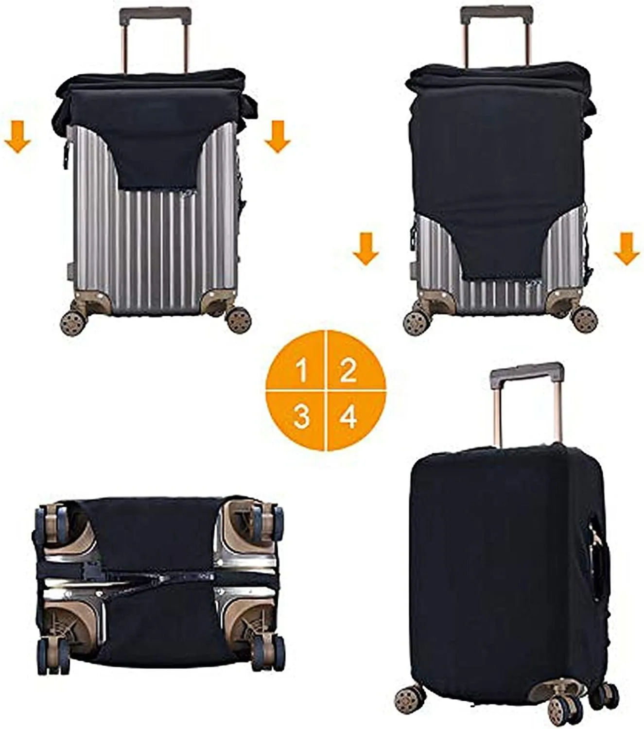 Barber Shop Monochrome Style Print Luggage Cover Washable Suitcase Anti-Scratch Suitcase Cover Protective Cover Fits 18-32 Inch