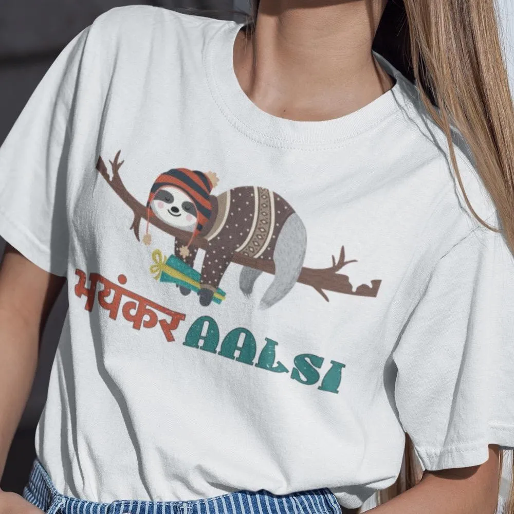 Bhayankar Aalsi Round Neck T-Shirts
