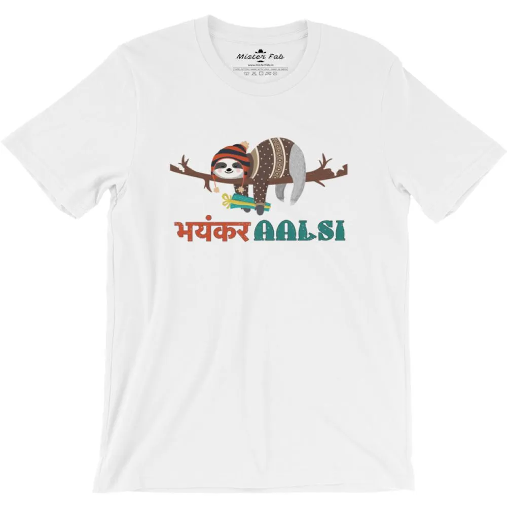 Bhayankar Aalsi Round Neck T-Shirts