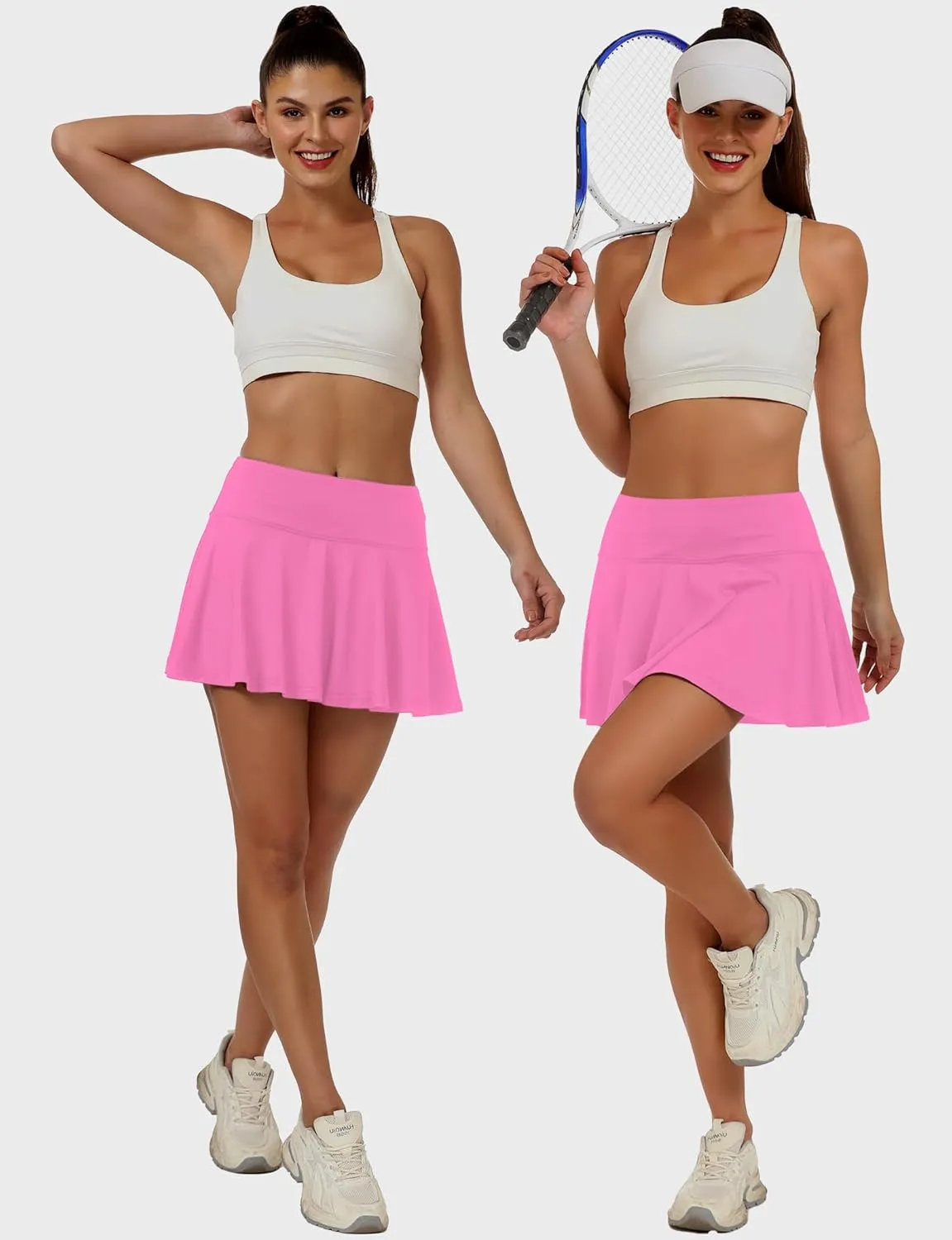 Buauty Tennis Skirts with Pocket Women's High Waisted Athletic Skorts Golf Pleated Skirts for Pickleball Workout Outfits