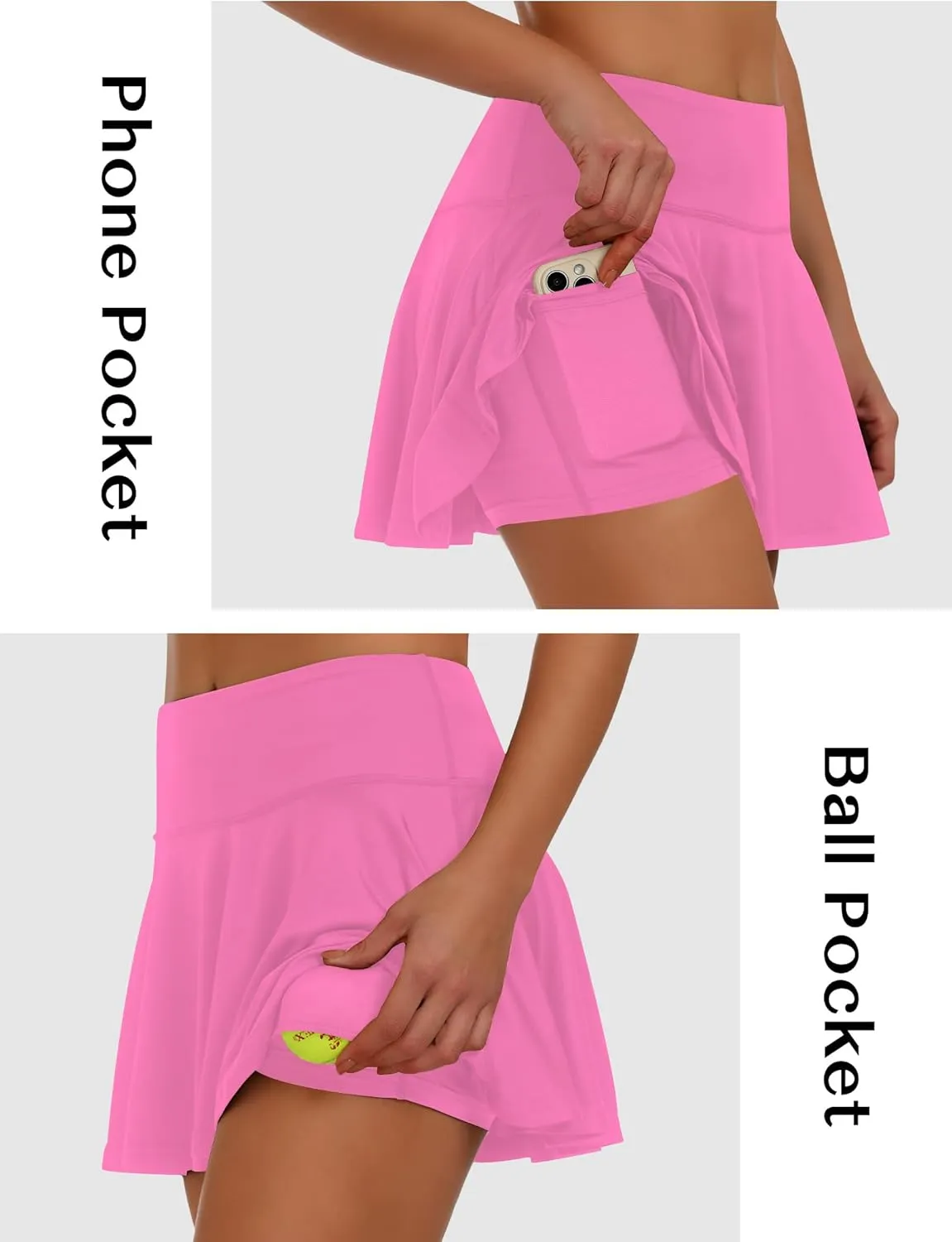 Buauty Tennis Skirts with Pocket Women's High Waisted Athletic Skorts Golf Pleated Skirts for Pickleball Workout Outfits