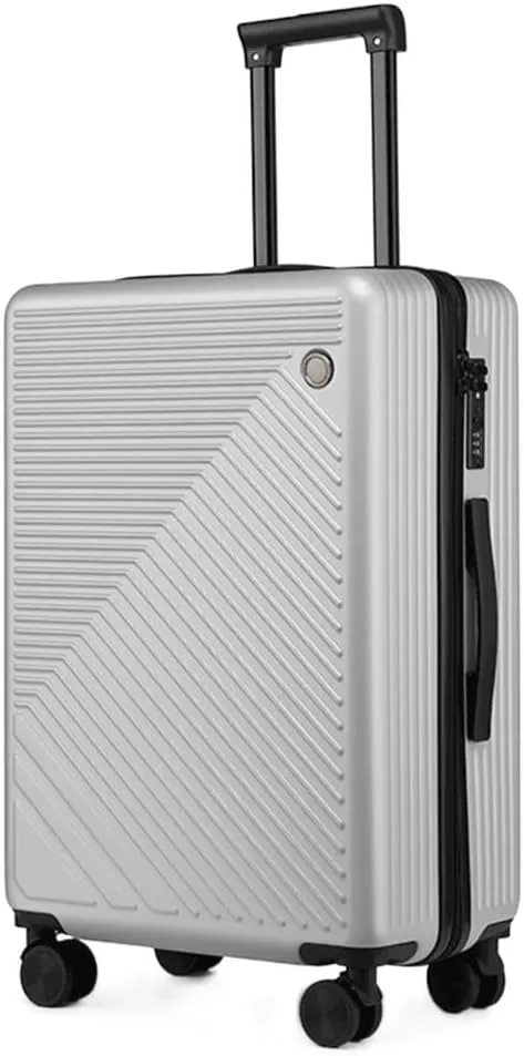 Carry-on Suitcase Luggage 20inch Lightweight Hardside 4-Wheel Spinner Travel Luggage,business Luggage For Women Carry-on Suitcases Carry On Luggages (Color : Silver, Size : 20inch)