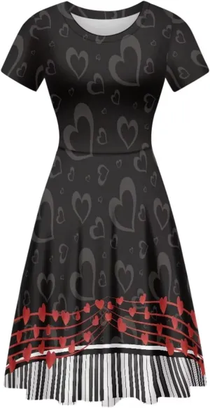 chaqlin Women Casual Summer Tunic Dress Short Sleeved Plus Size A-Line Midi Dresses