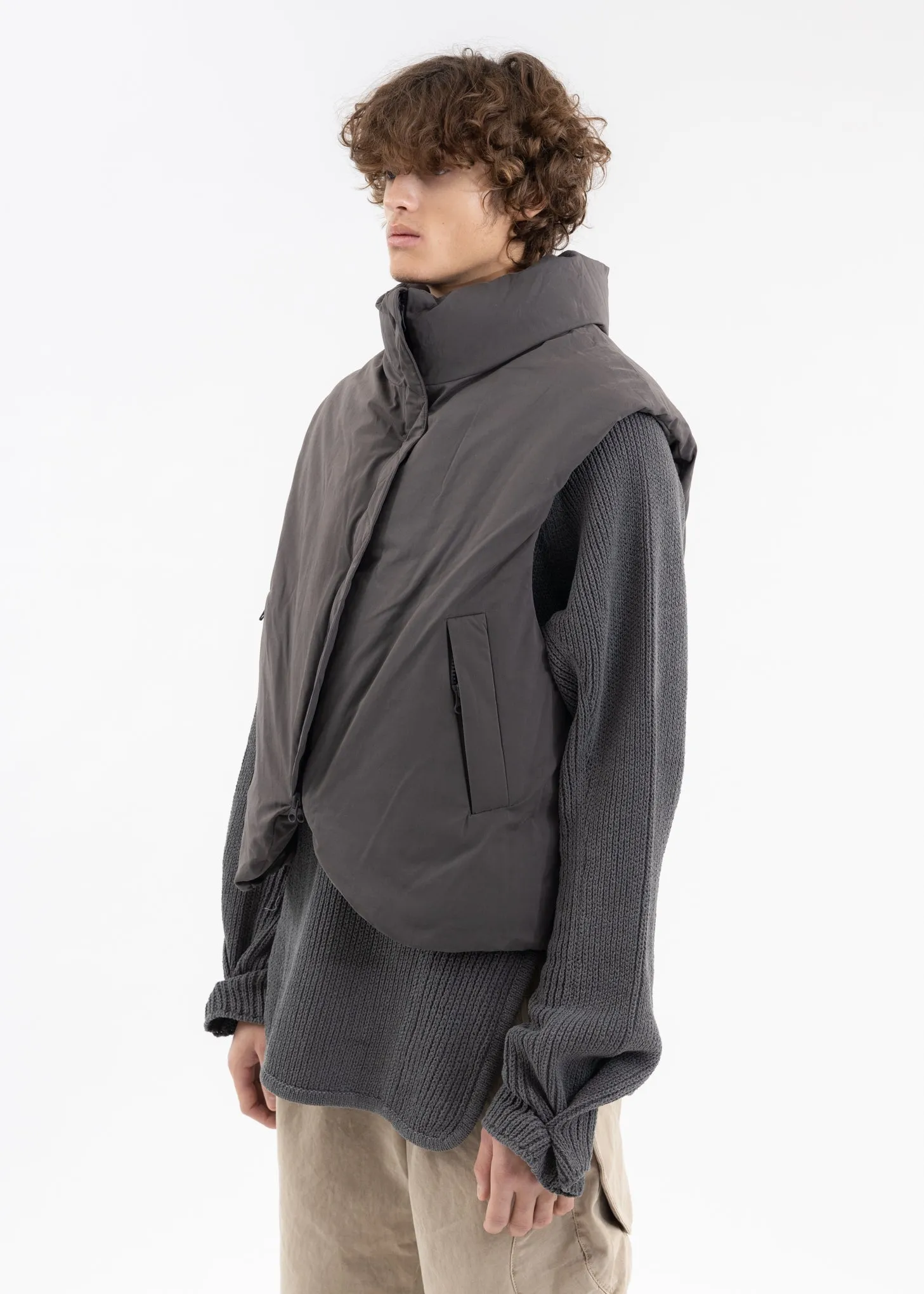 CHARCOAL PADDED VEST (REVERSIBLE)