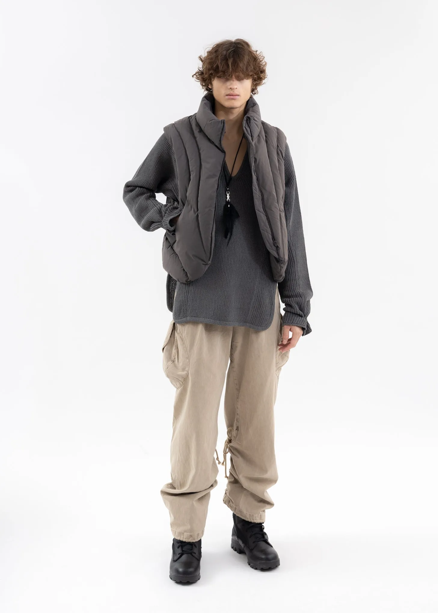 CHARCOAL PADDED VEST (REVERSIBLE)