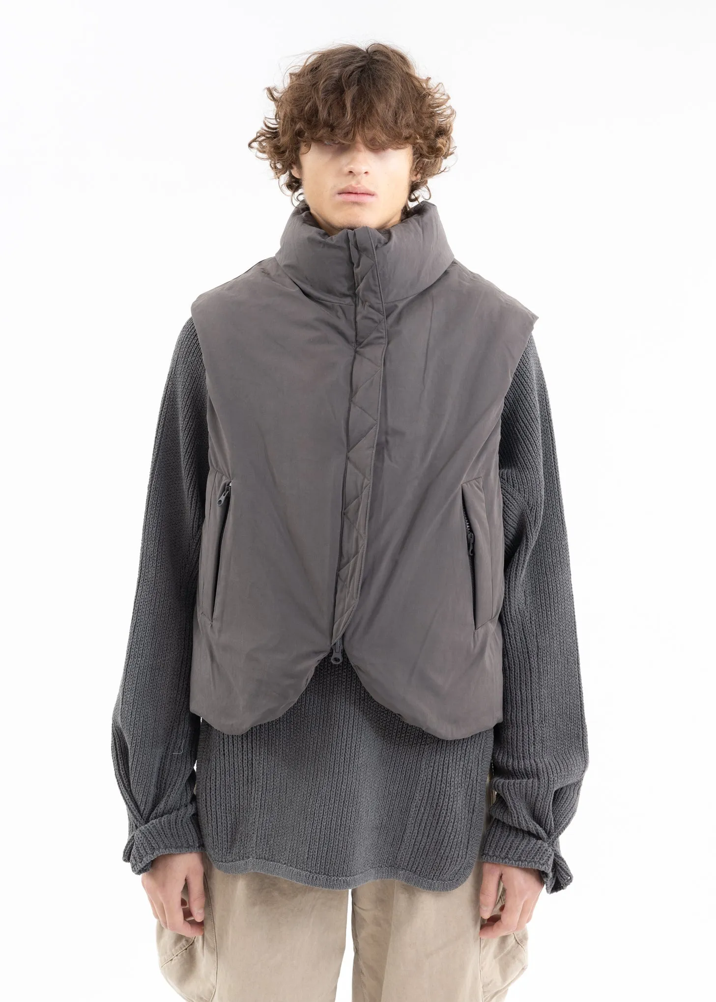 CHARCOAL PADDED VEST (REVERSIBLE)