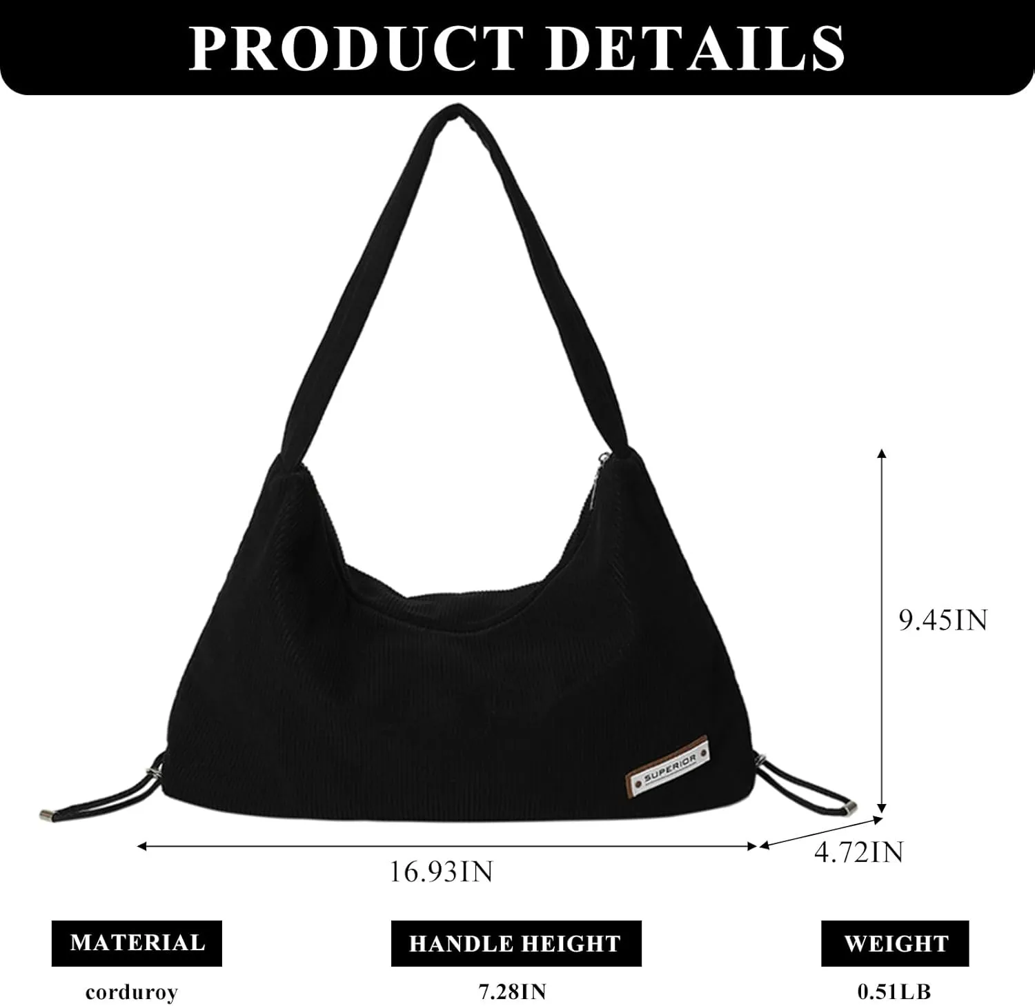 Corduroy Tote Bag for Women, Large Corduroy Hobo Purses Aesthetic Tote Bag Shoulder Handbags