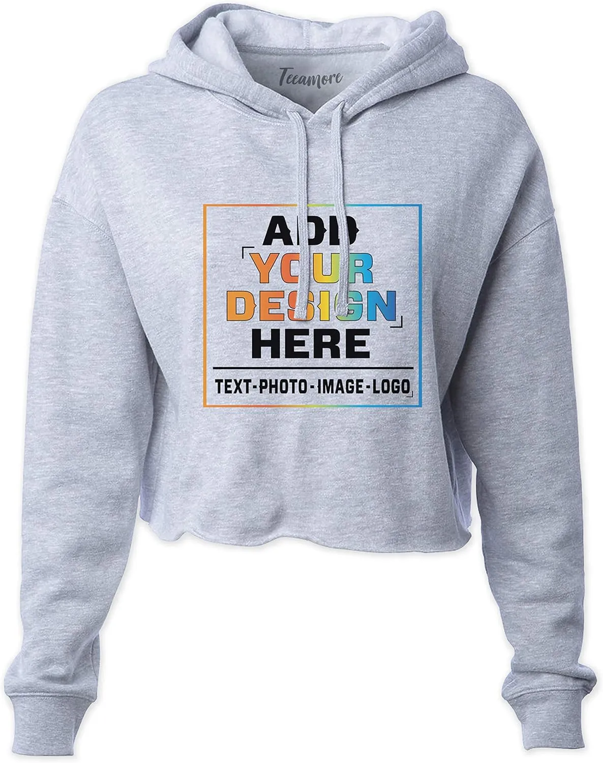 Custom Cropped Hoodies for Womens Add Your Text Image Photo Pullover Hooded Crop Sweatshirt