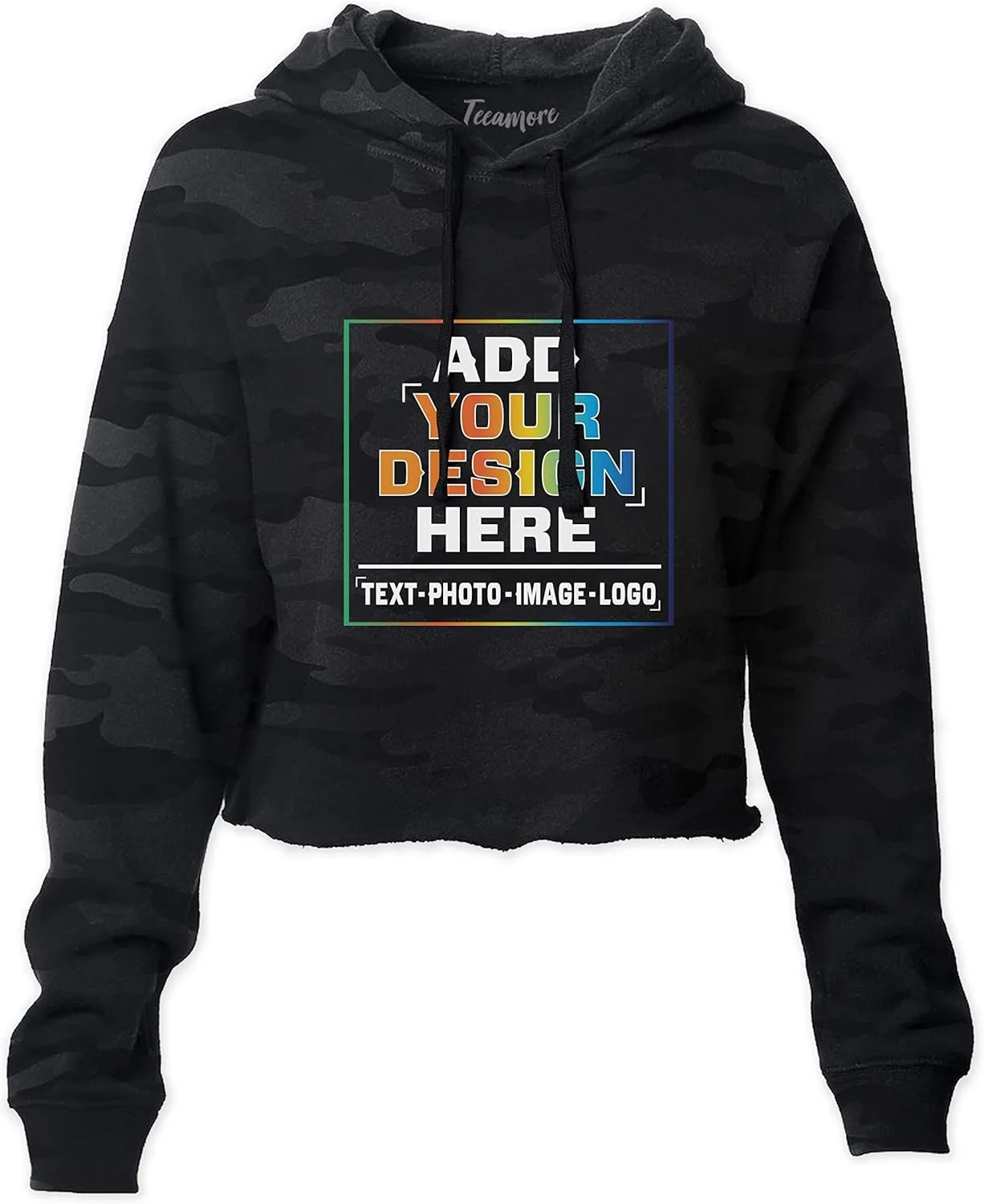Custom Cropped Hoodies for Womens Add Your Text Image Photo Pullover Hooded Crop Sweatshirt