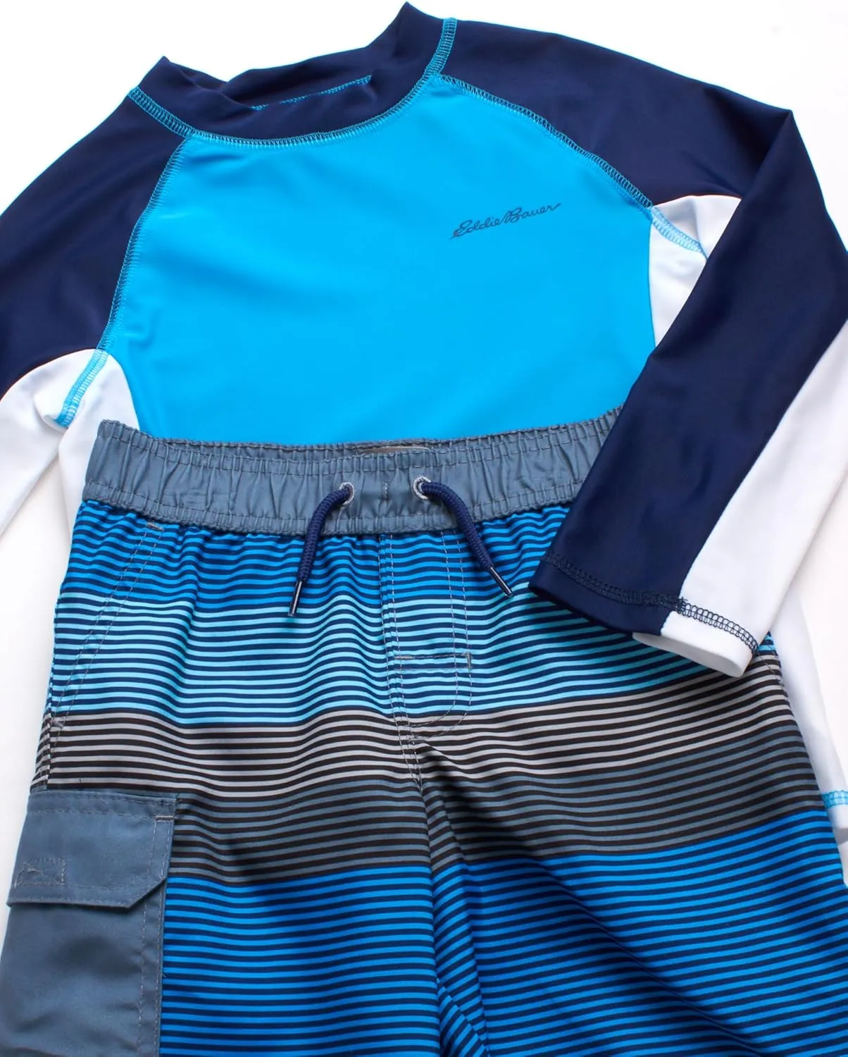 Eddie Bauer Toddler Boys' Rash Guard Set - 2 Piece UPF 50  Quick Dry Swim Shirt and Trunks - Baby Boy Swimsuit (Sizes: 2T-4T)