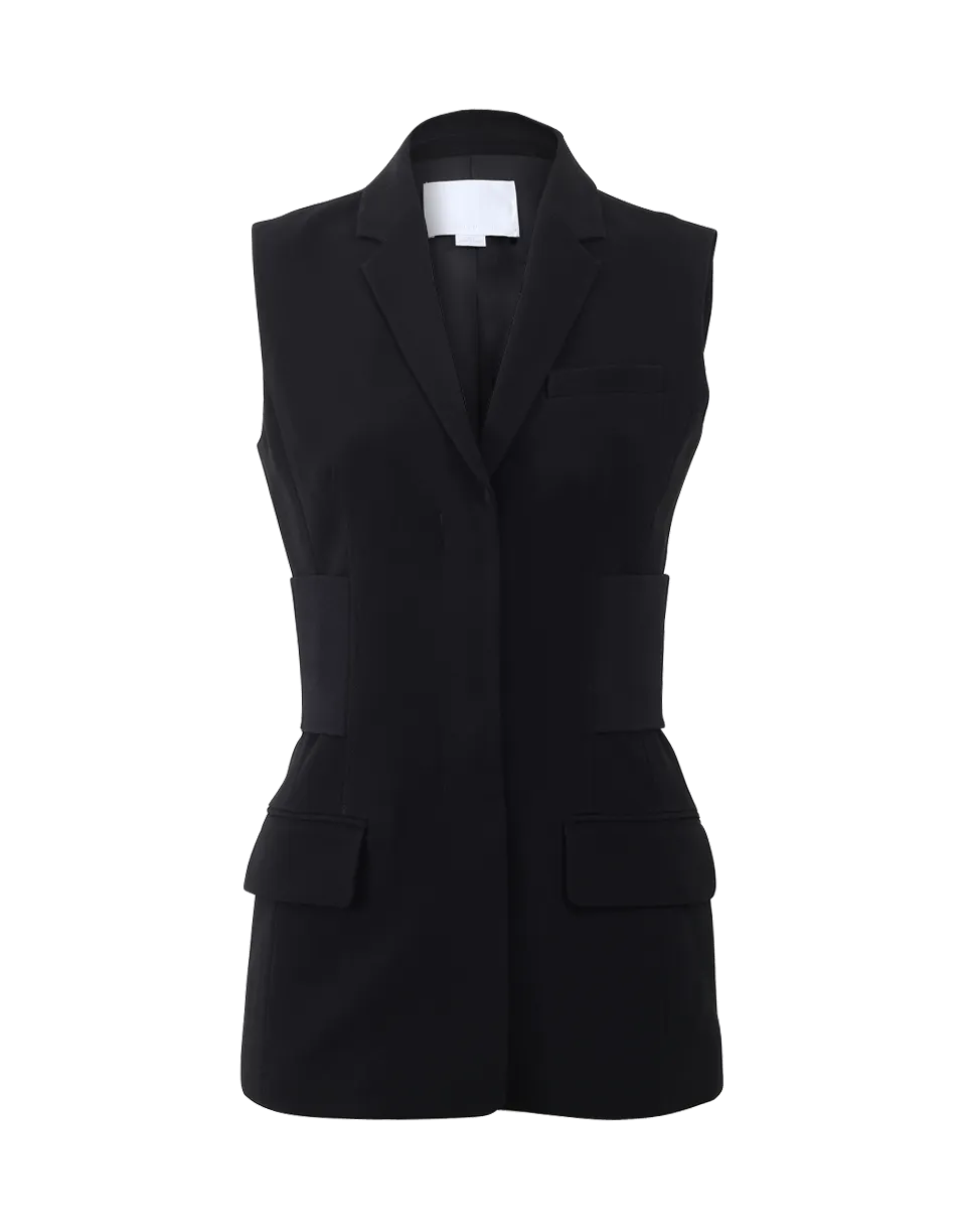 Elasticized Belted Slim Vest