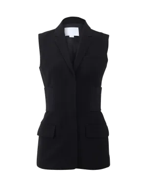 Elasticized Belted Slim Vest