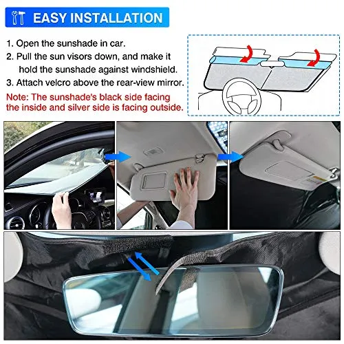 Foldable UV Blocking Windshield Sunshade for 2016-2022 Tesla Model X