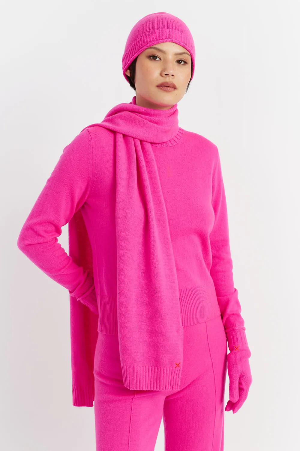 Fuchsia Wool-Cashmere Scarf