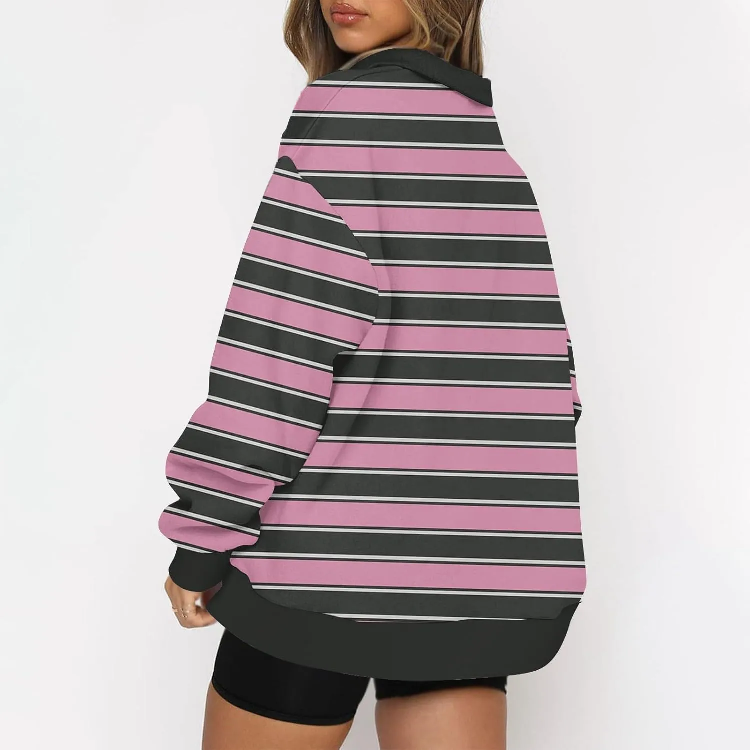 GOFULY 1/4 Zip Pullover Women Fall Color Block Oversized Sweatshirt Sexy Long Sleeve Pullover Tops Winter Cute Outfits 2024
