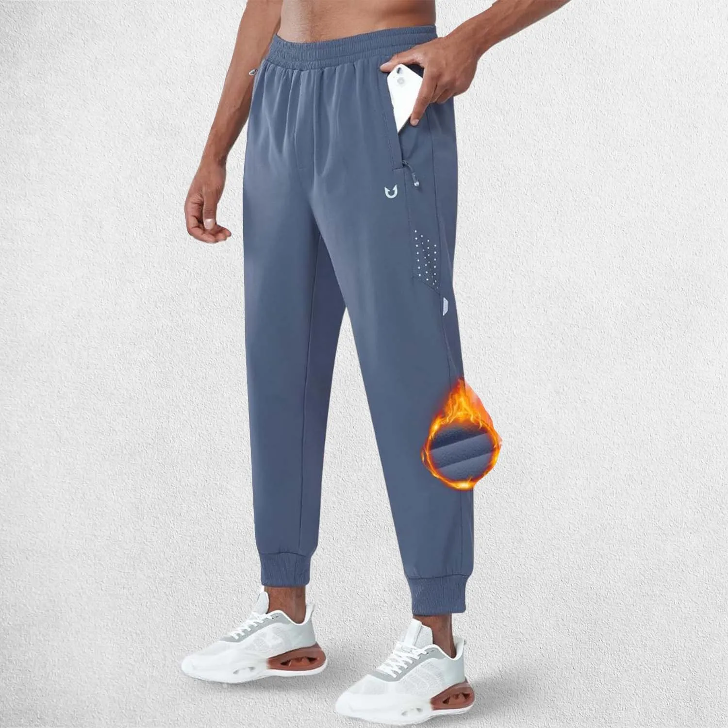 GPW Men's Fleece Trousers Athletic Warm Winter Workout Pants with Pockets