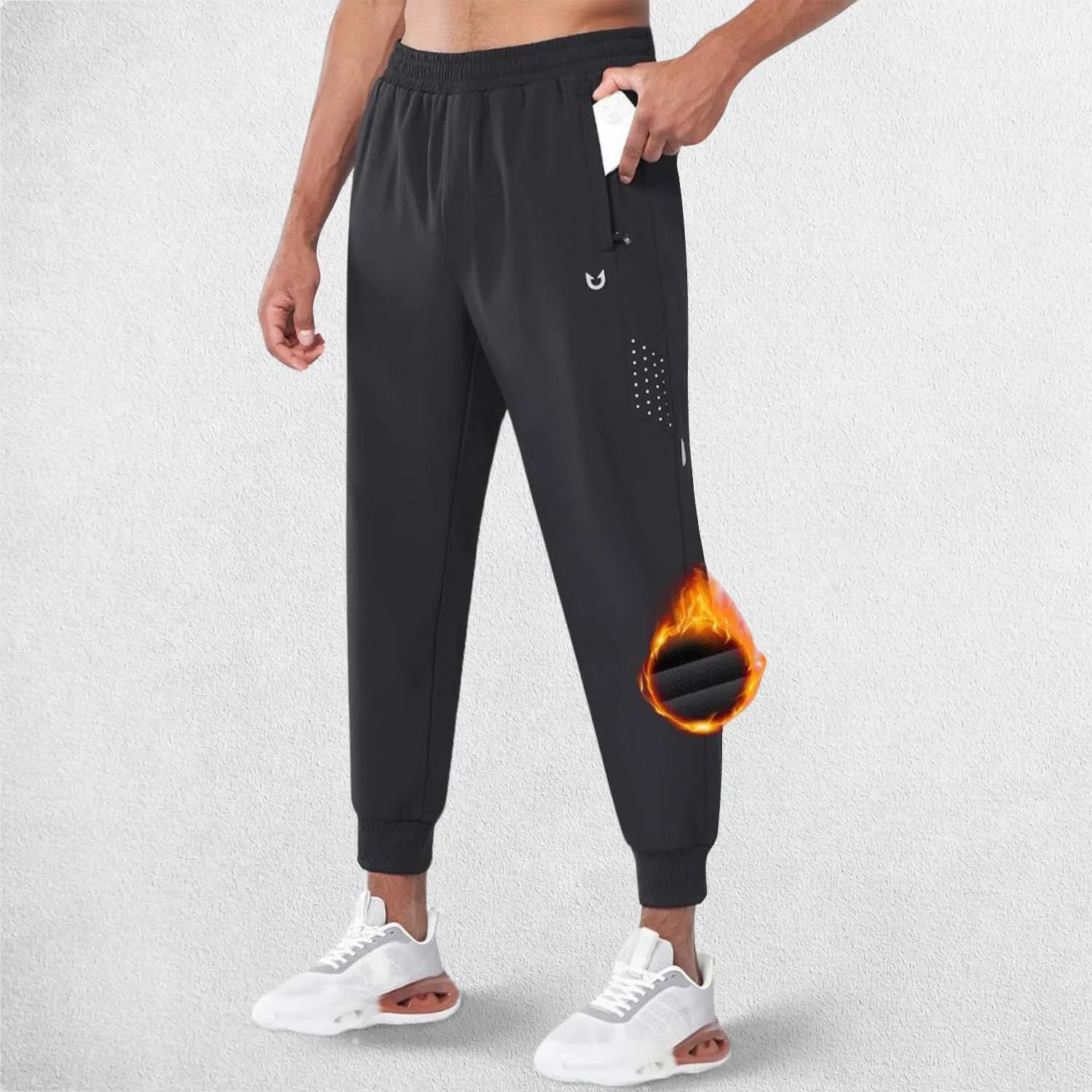 GPW Men's Fleece Trousers Athletic Warm Winter Workout Pants with Pockets