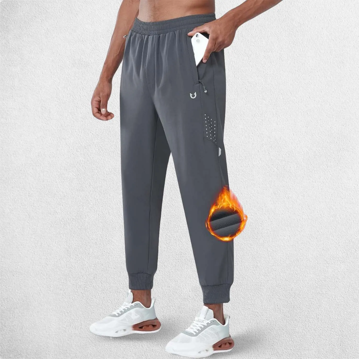 GPW Men's Fleece Trousers Athletic Warm Winter Workout Pants with Pockets