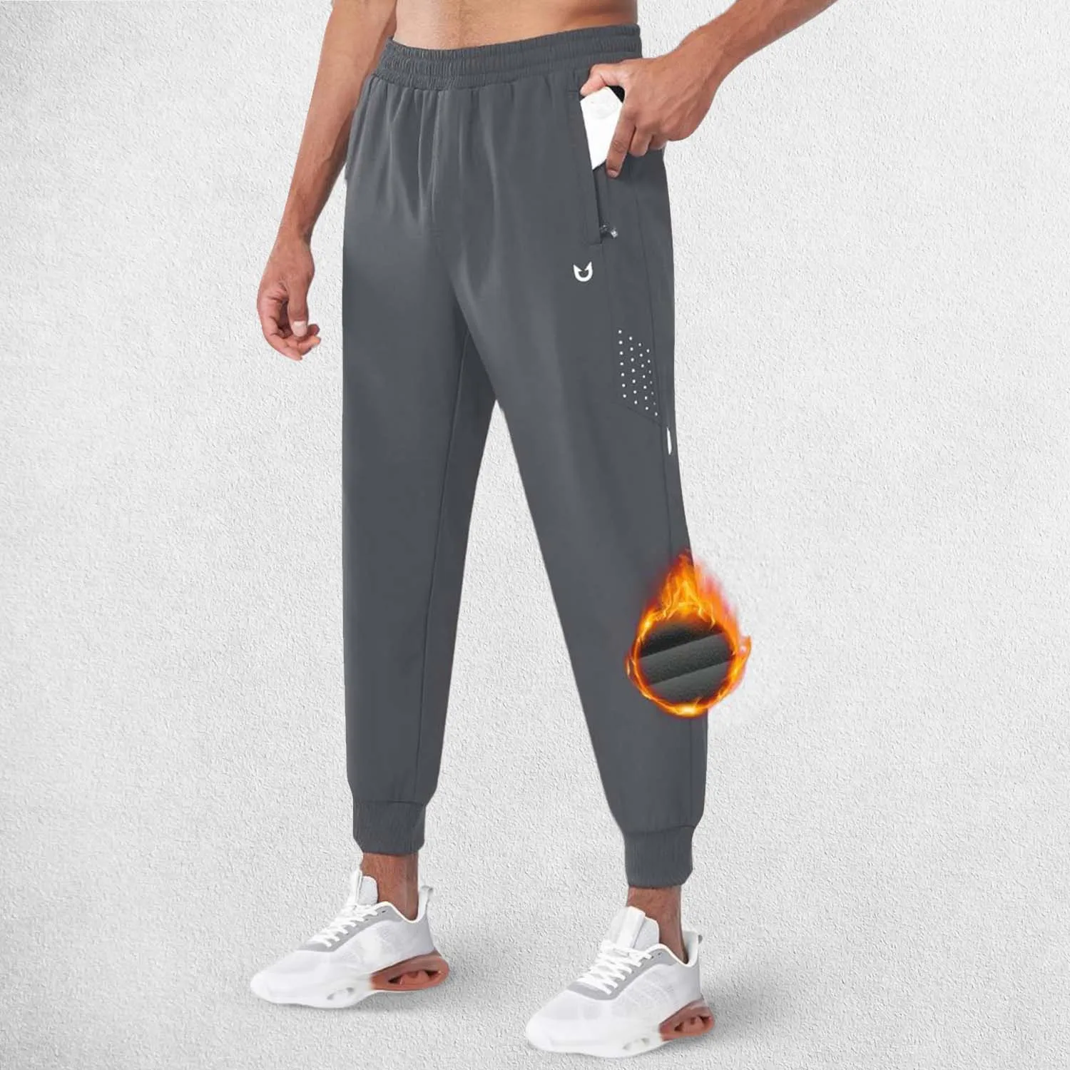GPW Men's Fleece Trousers Athletic Warm Winter Workout Pants with Pockets