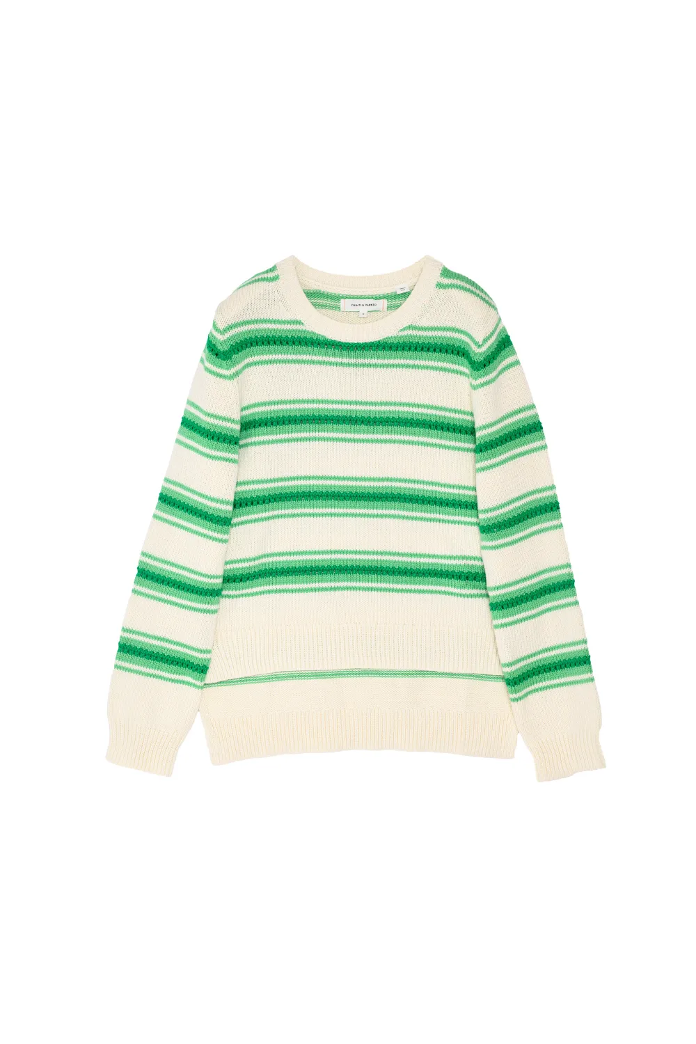 Green Lace Stitch Cotton Sweater