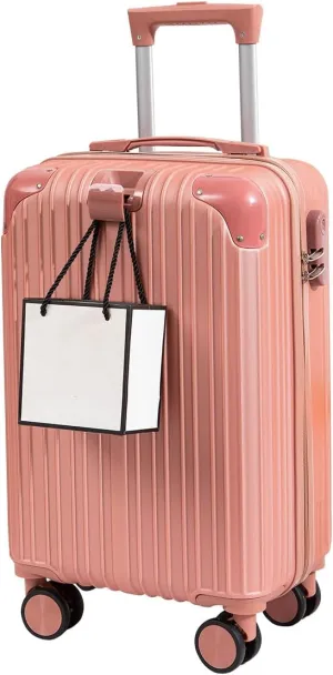 Hardside Luggage Suitcase PC ABS with TSA Lock 4 Double 360 Universal Spinner Suitcase Carry on Hardshell Lightweight With Elastic Hookorange-20inch