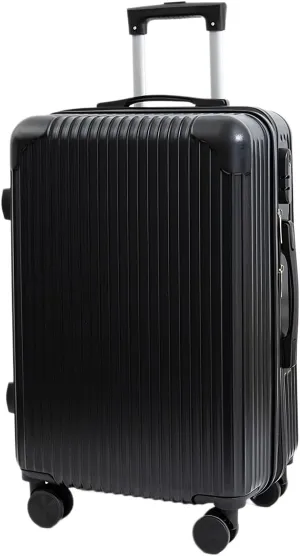 Hardside Luggage Suitcase PC ABS with TSA Lock 4 Double 360Universal Spinner Suitcase Carry on Hardshell Lightweight,Black-24inch