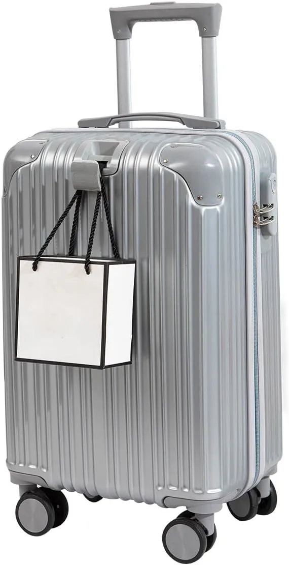 Hardside Luggage Suitcase PC ABS with TSA Lock 4 X Double 360 Universal Spinner Suitcase Carry on Hardshell Lightweight With Elastic Hookgrey-20inch