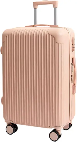 Hardside Luggage Suitcase PC ABS with TSA Lock 4 X Double 360Universal Spinner Suitcase Carry on Hardshell LightweightPink-24inch