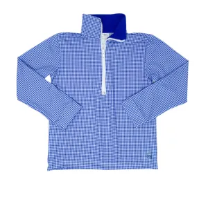 Henry Half Zip - Royal Minigingham