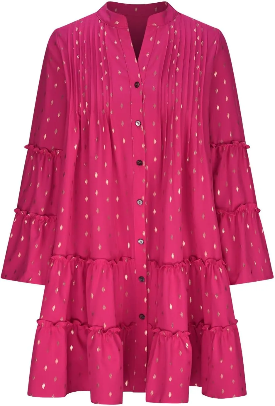HGps8w Womens Sequins Dots Babydoll Swing Mini Dress 2025 Summer Casual Bell Sleeve Tiered Ruffle Flowy A Line Shirt Dresses
