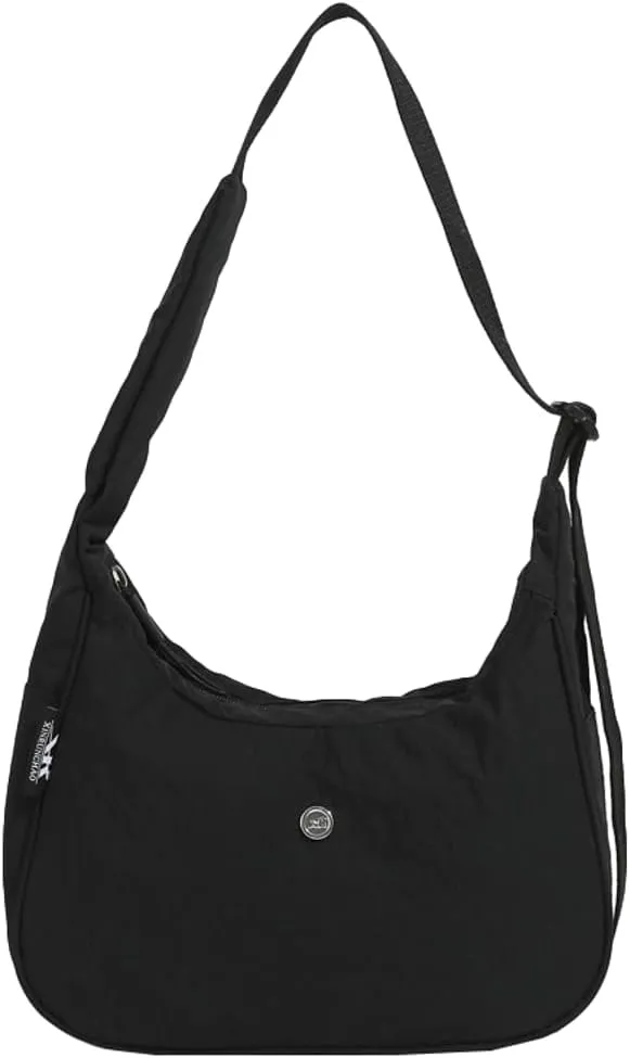Hobo Handbag for Women Casual Nylon Messenger Bag Trendy Purse Crescent Y2K Soft Lightweight Shoulder Crossbody Bag