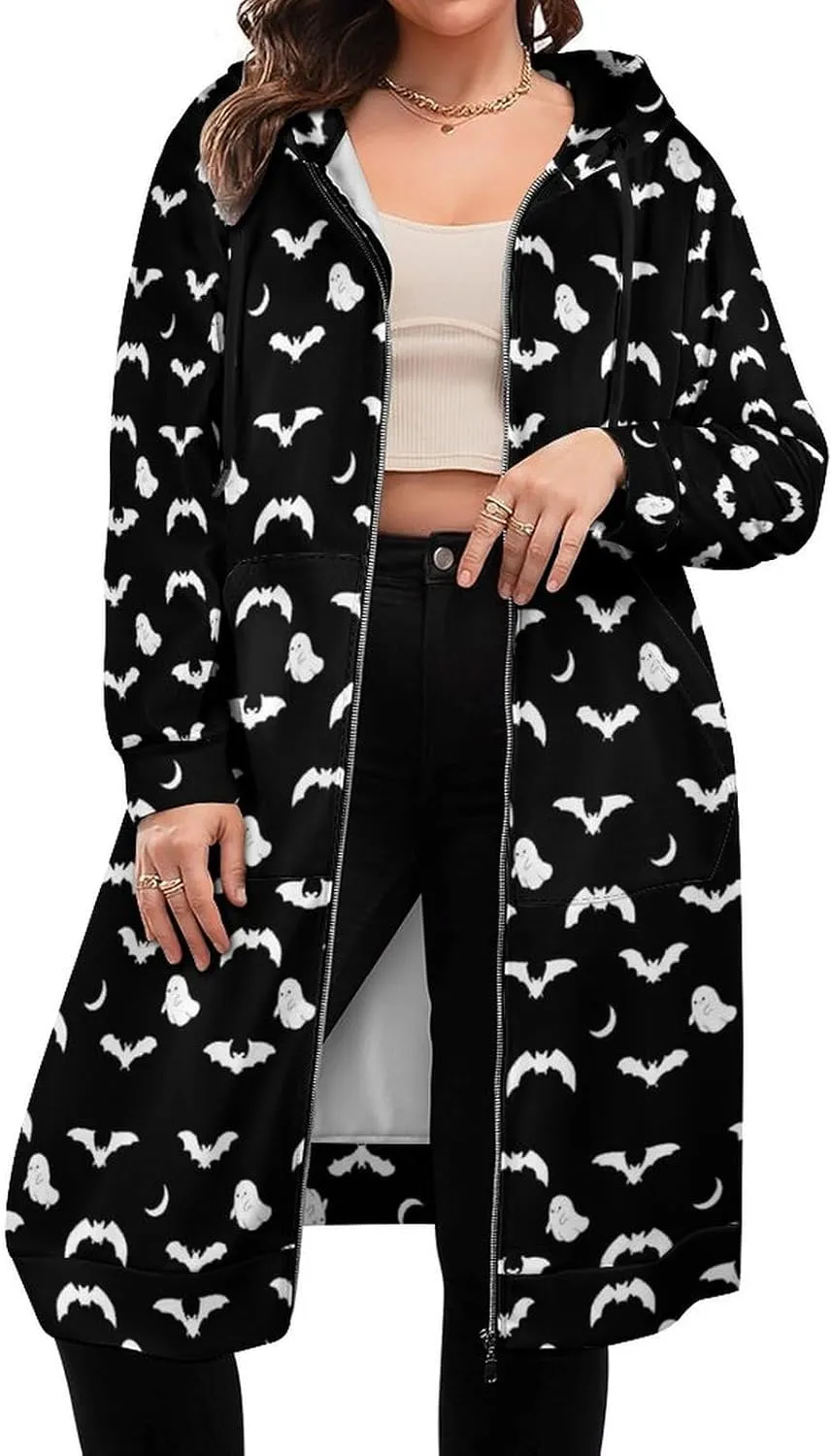 Hoodies for Women Oversized Full Zip Hooded Sweatshirt Casual Long Sleeve Fall Jacket Coat 2024