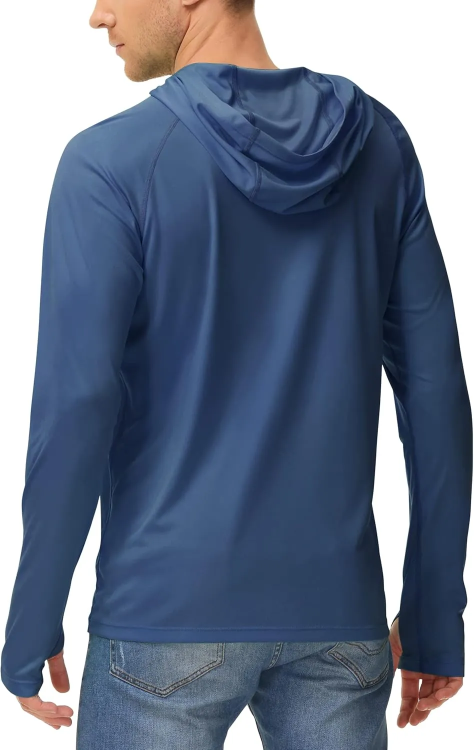 isnowood Sun Shirt UPF 50  Men's Fishing Long Sleeve UV Protection Hoodie Hiking Rash Guard Swimming Running